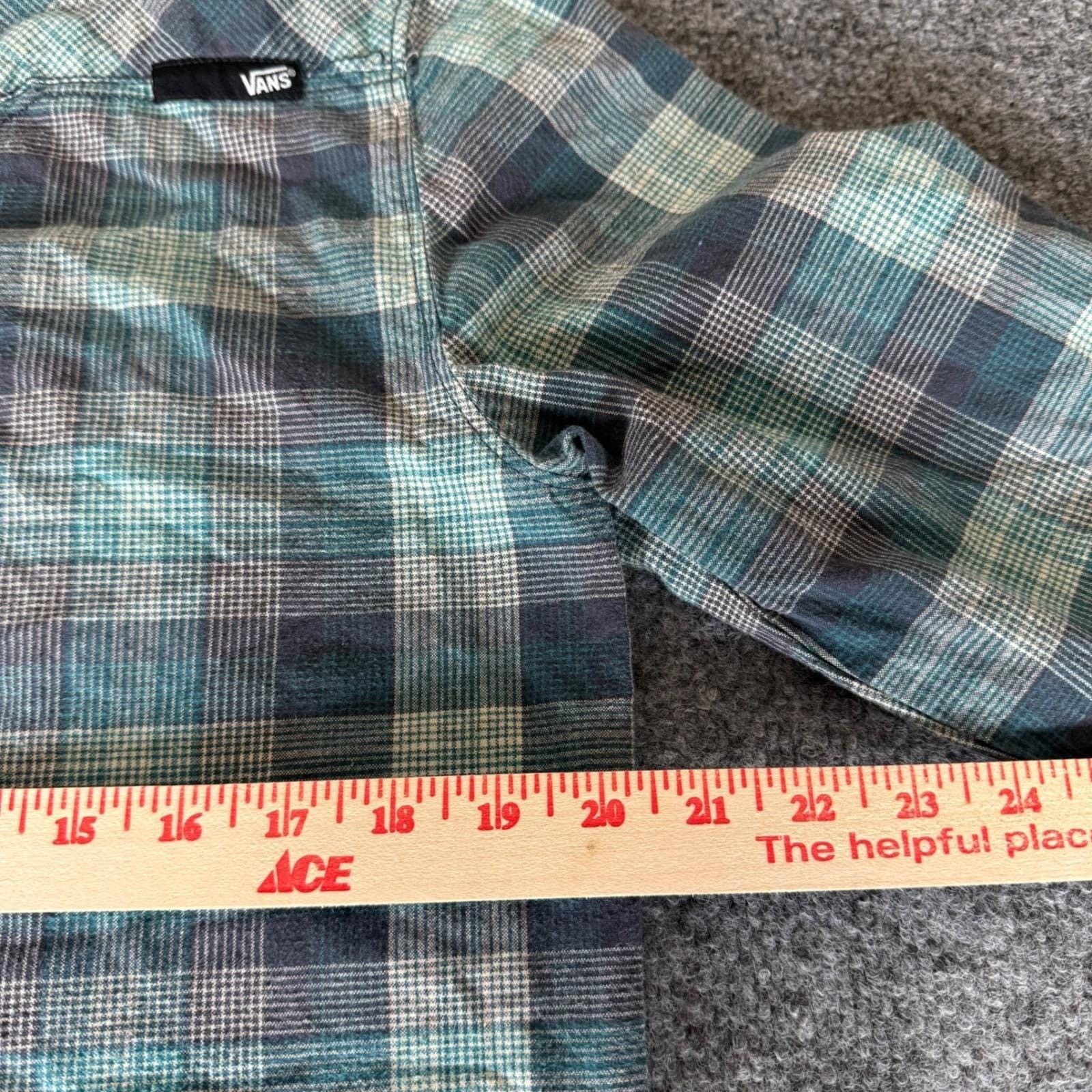 Vans Vans Mens Small Green Plaid Flannel Snap Front Shirt LS Size US S / EU 44-46 / 1 - 5 Thumbnail