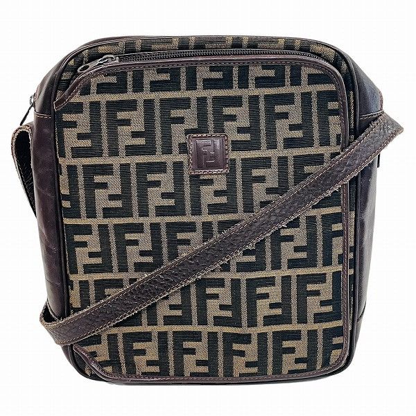 Fendi Fendi Mamma Baguette Zucca Canvas 2Way Bag Canvas Shoulder Bag in Brown, Men's