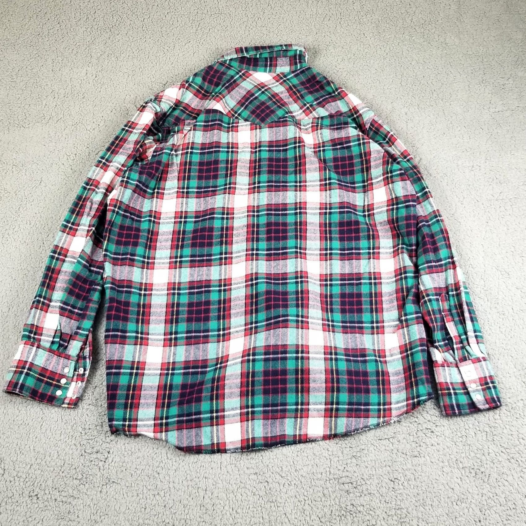 Wrangler VINTAGE Wrangler Brushpopper Shirt 2XL Long Sleeve Plaid Pearl Snap Western Cowboy 90s Mens Size US XXL / EU 58 / 5 - 6 Thumbnail