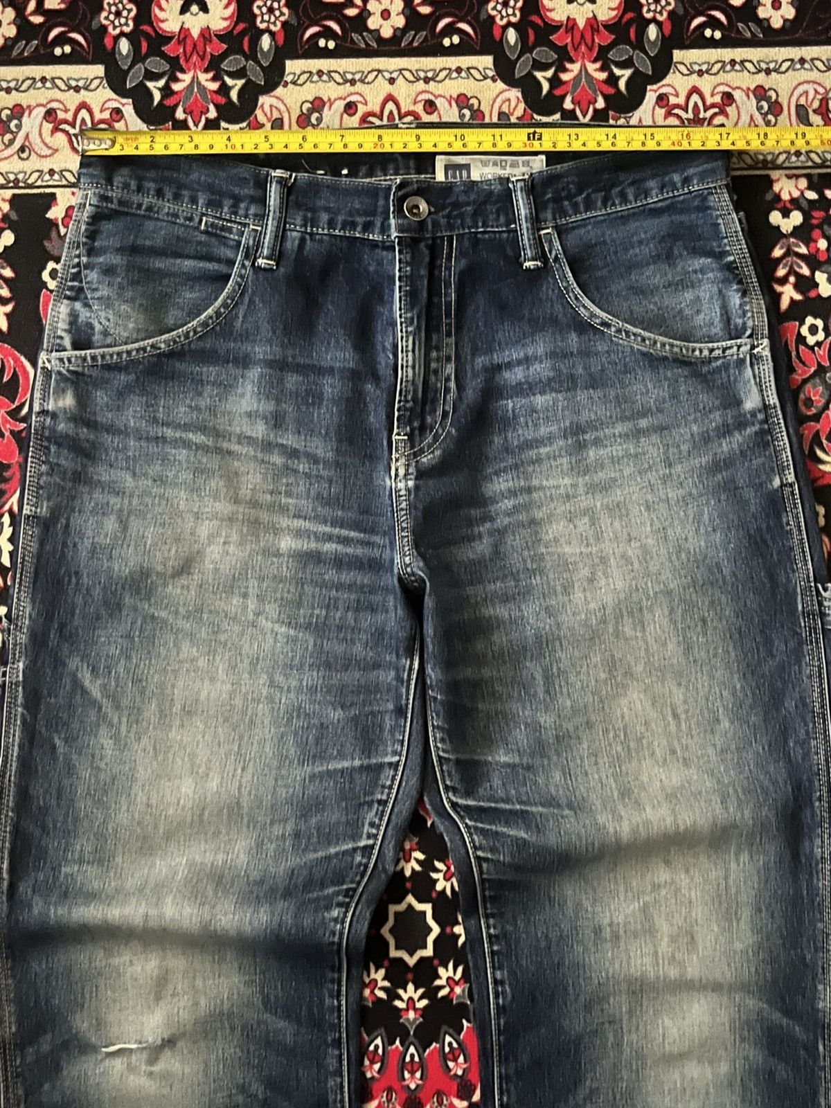 Carhartt × Gap ⚡️Workwear⚡️Vintage Gap 1969 Carpenter Dark Blue Washed Jeans Size US 34 / EU 50 - 16 Thumbnail