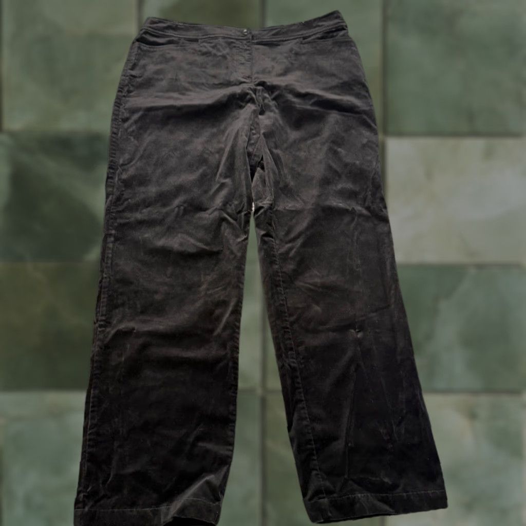 Eileen Fisher Eileen Fisher Pants Womens Large Black Velvet Straight Leg 36x30.5 Size 36" / US 14 / IT 50 - 1 Thumbnail