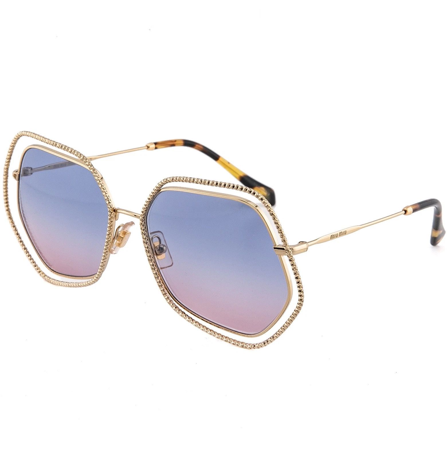 Miu Miu MIU MIU LA MONDAINE MU58VS Purple Gold Geometric 58V 58VS Size ONE SIZE - 4 Thumbnail