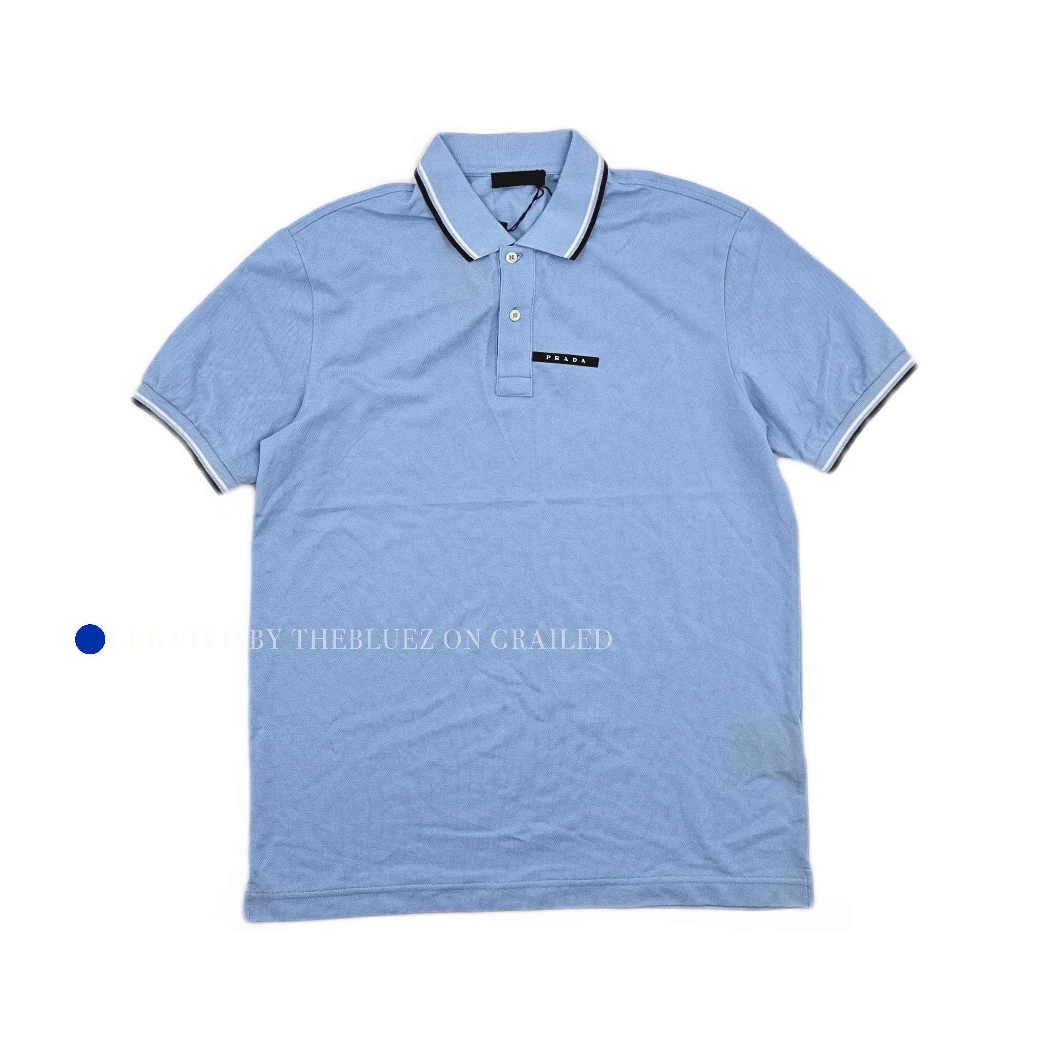 Prada Logo Patch Polo Shirt in Blue Size US XL / EU 56 / 4 - 1 Thumbnail