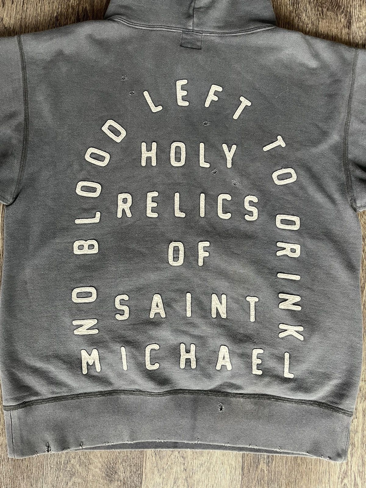 READYMADE × Saint Michael Saint Michael “No Blood Left” Distressed Hoodie Size US M / EU 48-50 / 2 - 6 Thumbnail