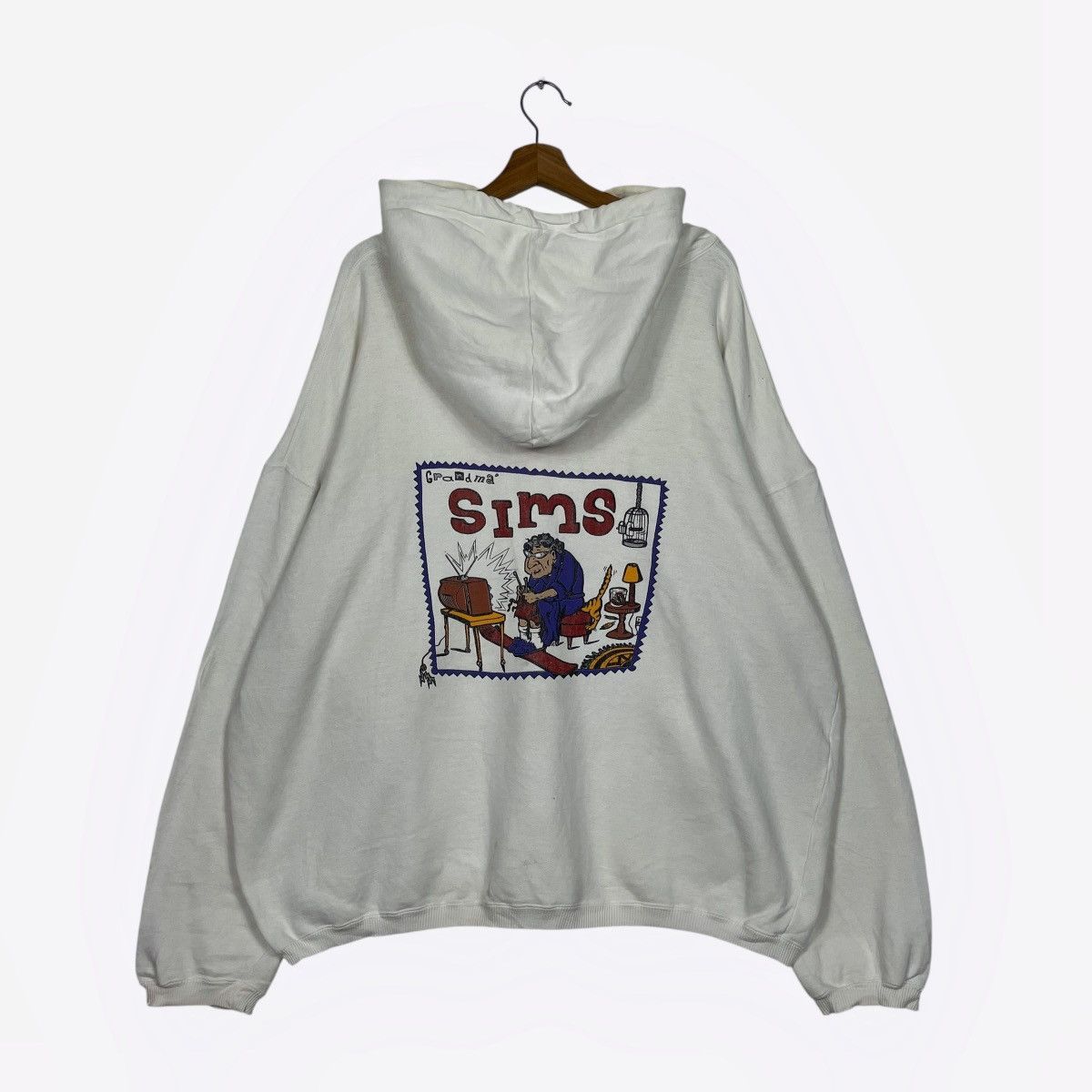 Vintage Vintage Sims Snowboard Pullover Hoodie Size US XL / EU 56 / 4 - 1 Thumbnail