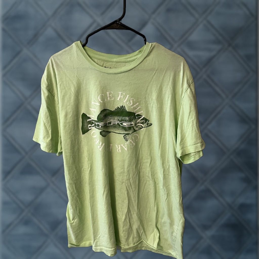 Logo 7 Columbia Logo Tee Graphic T Shirt Men XXL Lime Green PFG Shirt Short Sleeve Crew Neck All Seasons Size US XXL / EU 58 / 5 - 1 Thumbnail