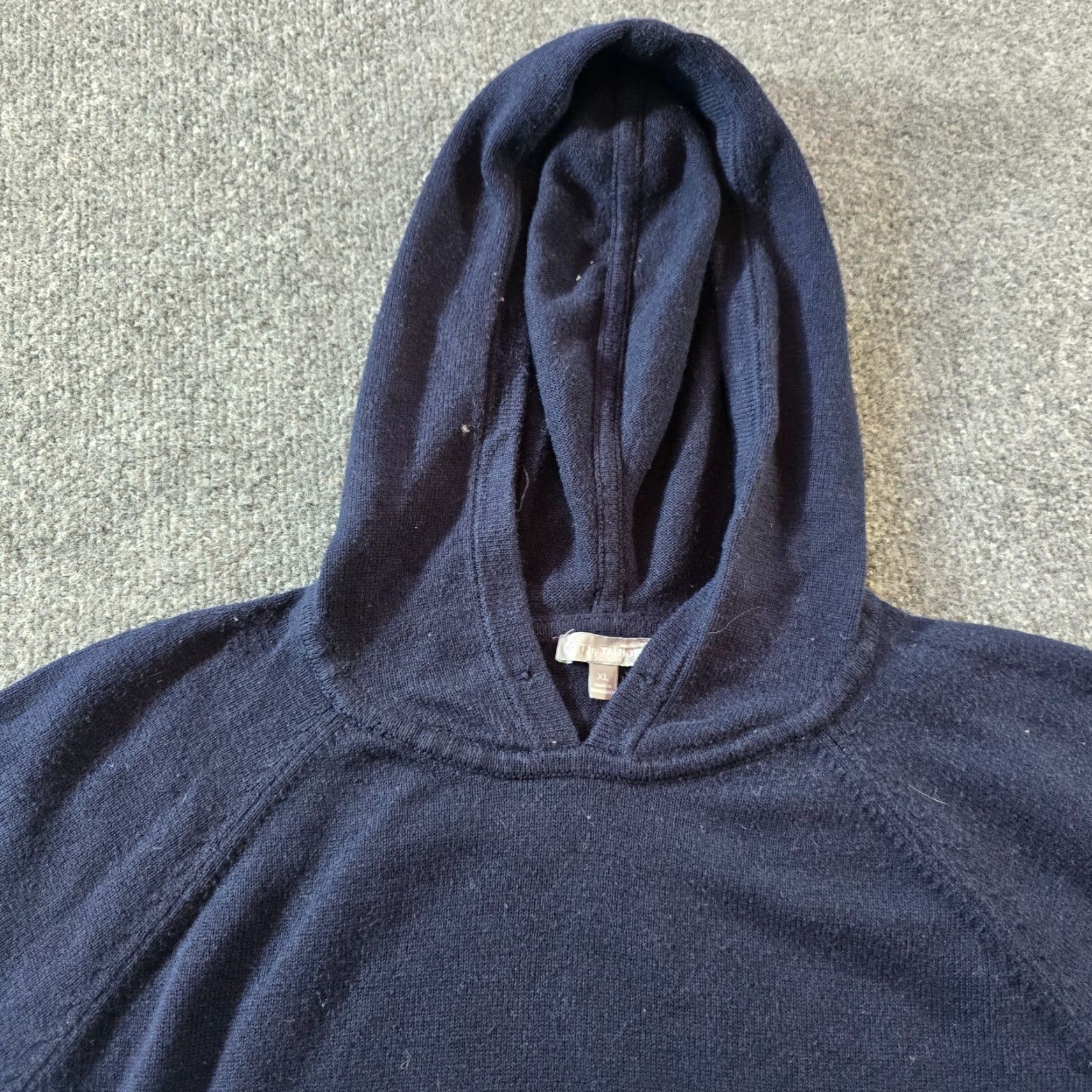 Talbots Talbots Sweater Womens Size XL Gray Blue Striped Knit Hoodie Pockets Casual Size XL / US 12-14 / IT 48-50 - 2 Thumbnail