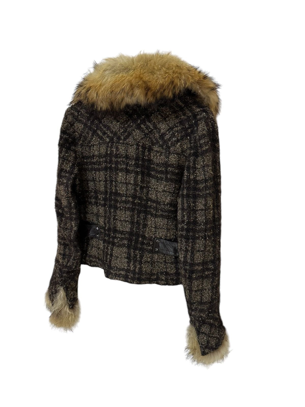 Japanese Brand La Moda Goji Tweed Jacket Fur Faux Jacket Size M / US 6-8 / IT 42-44 - 8 Thumbnail