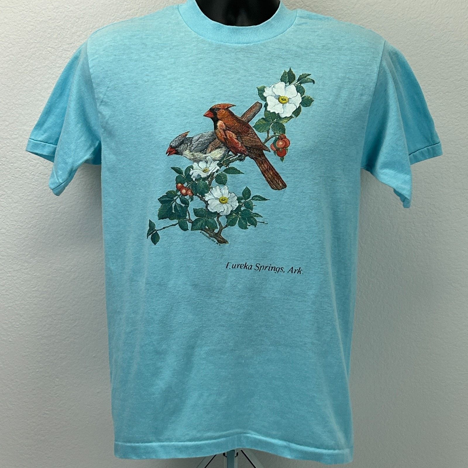 Vintage Vintage Northern Cardinal Birds T Shirt Mens M Medium Blue Size US M / EU 48-50 / 2 - 2 Thumbnail