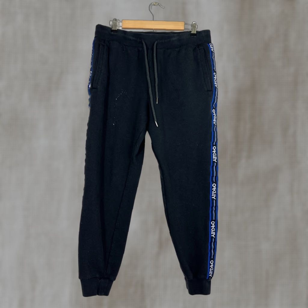 Oakley Oakley Mens Large Custom Fit Joggers Ankle Piping Blue Black 34x28 Stains Size US 33 - 1 Thumbnail