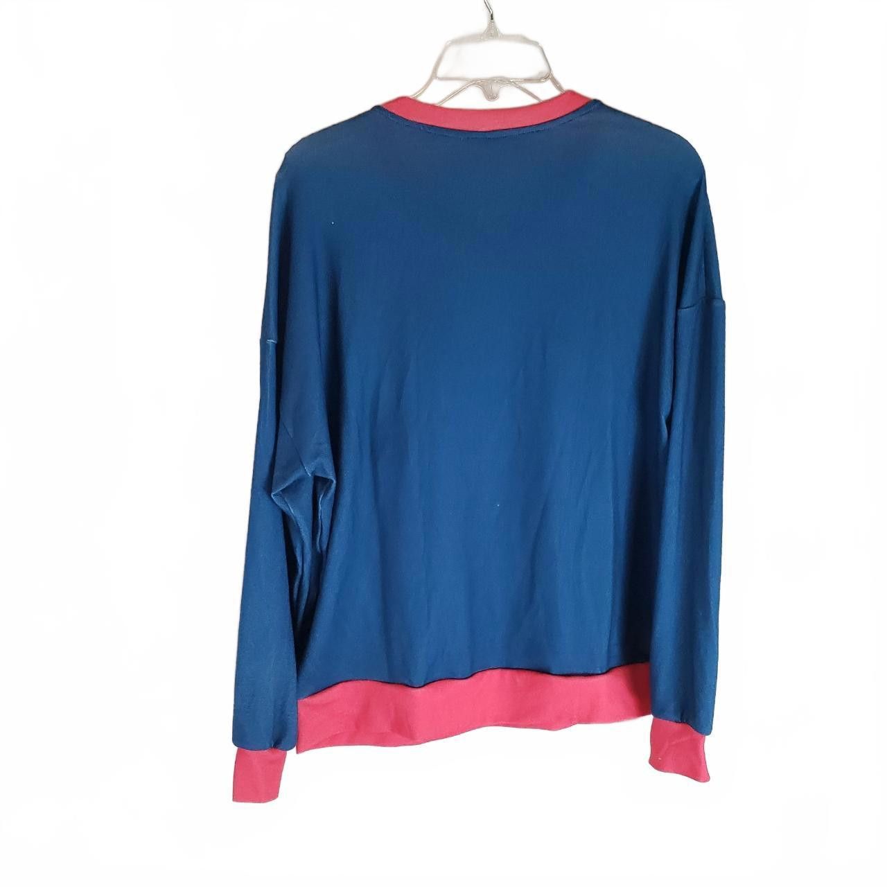 Other Retro Style Y2K Blue Long Sleeve V-Neck Sweater Size XL / US 12-14 / IT 48-50 - 5 Thumbnail