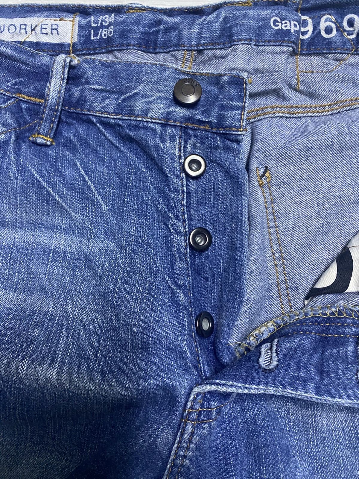 Gap Vintage Gap Denim Buckle Back Faded Loose Jeans Size US 32 / EU 48 - 7 Thumbnail