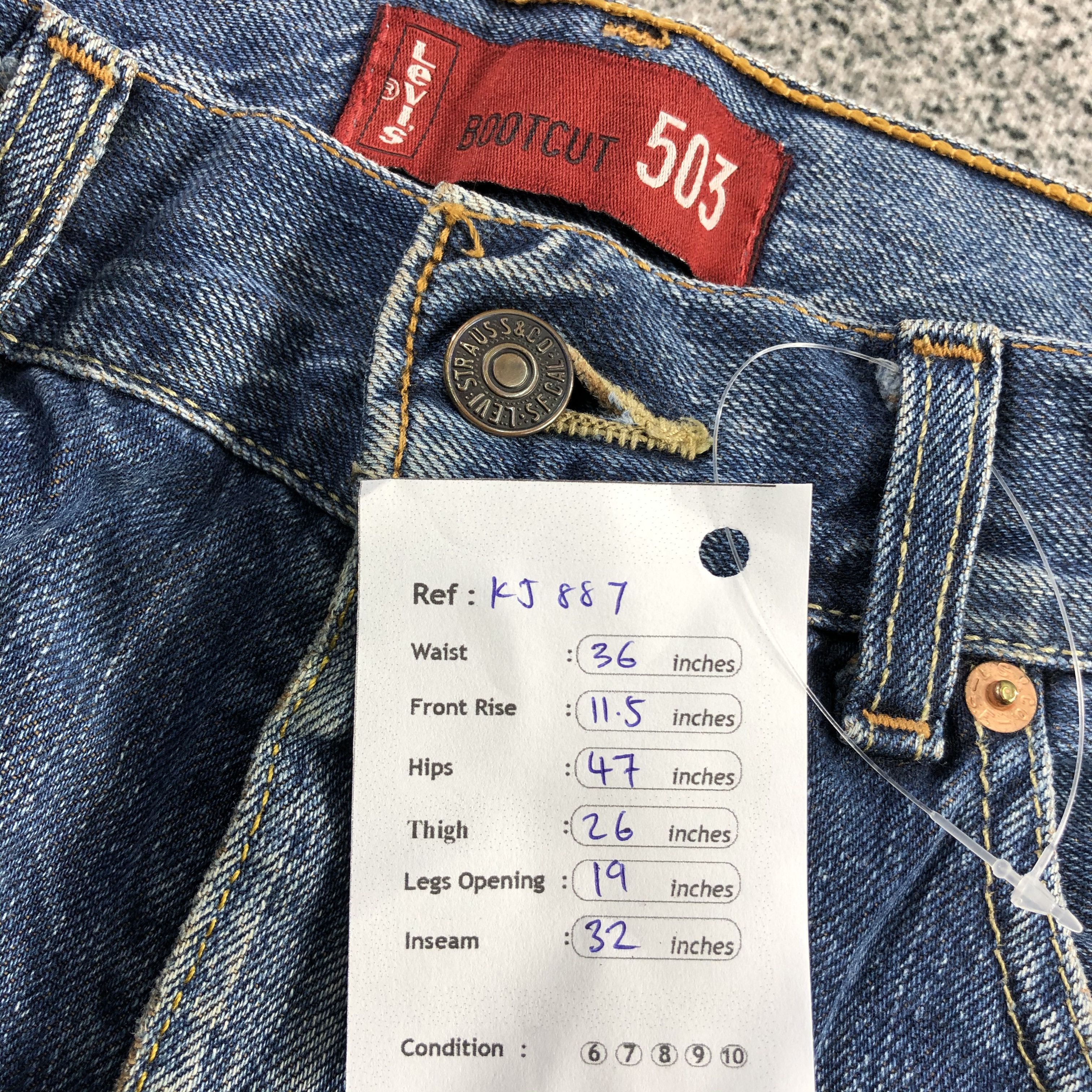 Levi's Vintage Levis 503 Jeans Flare Denim KJ887 Size US 35 - 13 Thumbnail