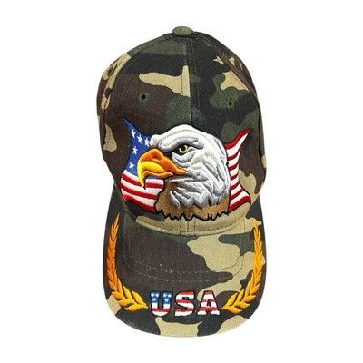 Other USA Embroidered Eagle Flag Camo Santo Cap Baseball Adjustabl Size ONE SIZE - 1 Thumbnail