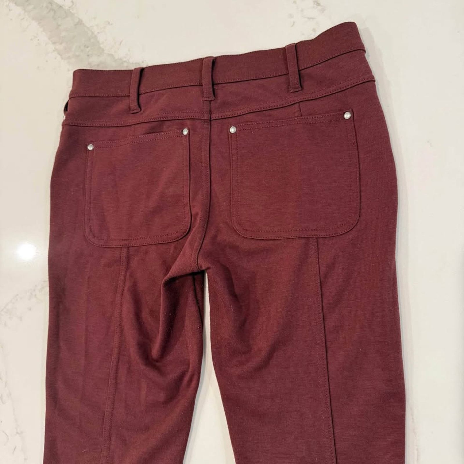 Free People Free People Knit Skinny Moto Jeggings Women's 27 Burgundy Size 27" / US 4 / IT 40 - 8 Thumbnail