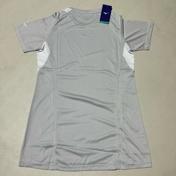 Mizuno NWT WOMEN’S MIZUNO CREW NECK JERSEY GRAY-WHITE T-SHIRT SZ XS Size XS / US 0-2 / IT 36-38 - 5 Thumbnail