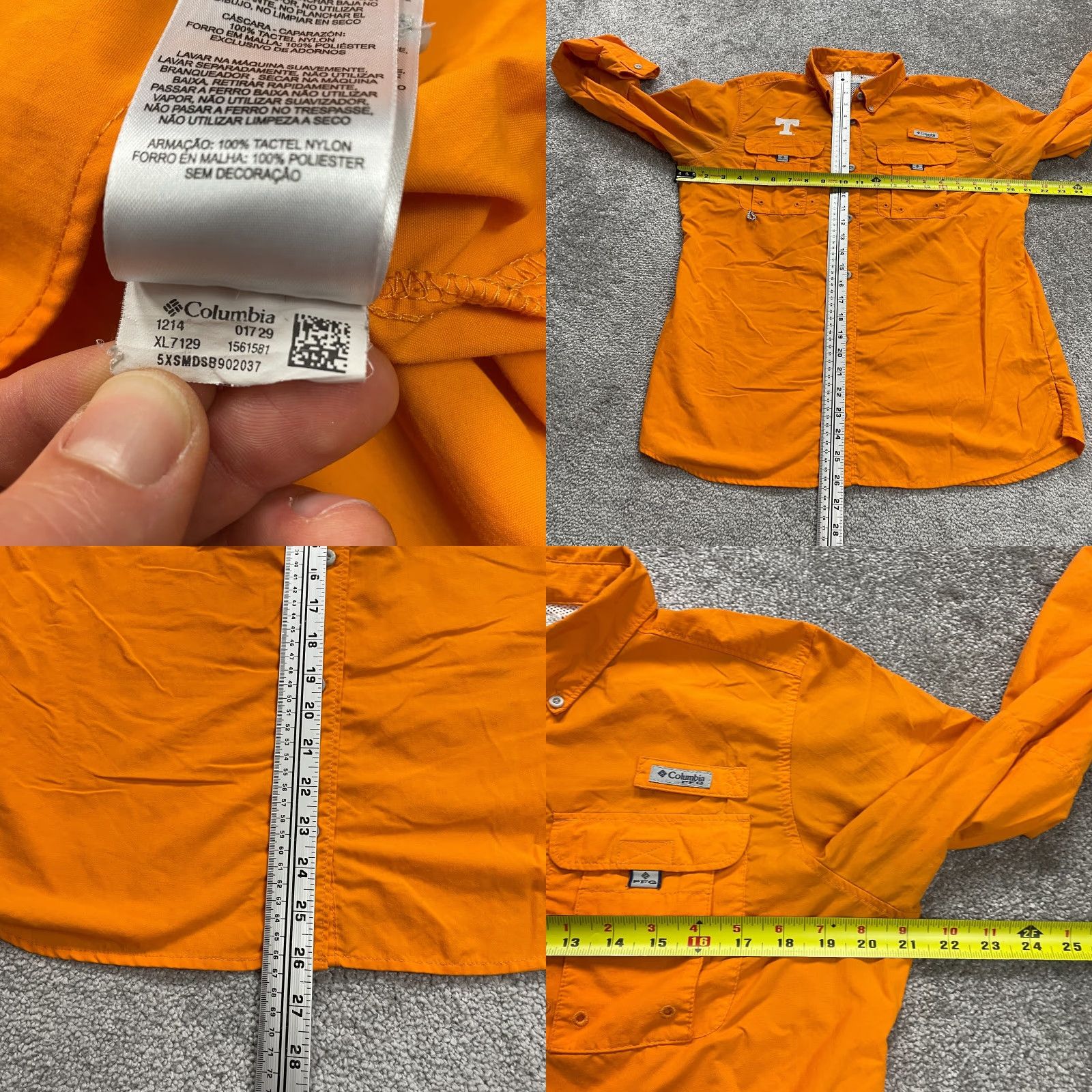 Logo 7 Columbia Shirt Womens Small Orange Nylon University Of Tennessee Logo Bahama PFG Size S / US 4 / IT 40 - 9 Thumbnail