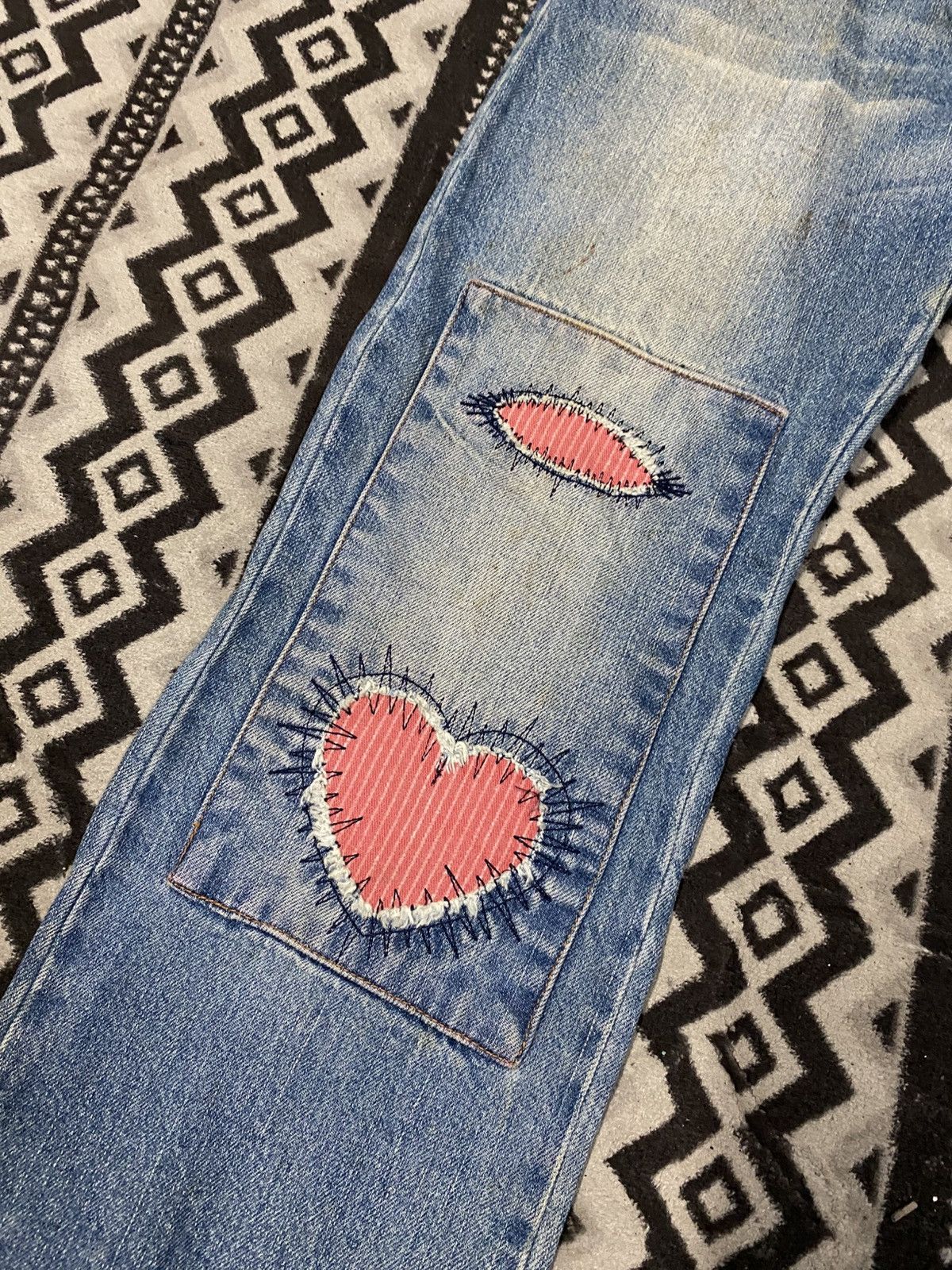 Designer × Japanese Brand Lust Patch Jeans Size 29" - 6 Thumbnail