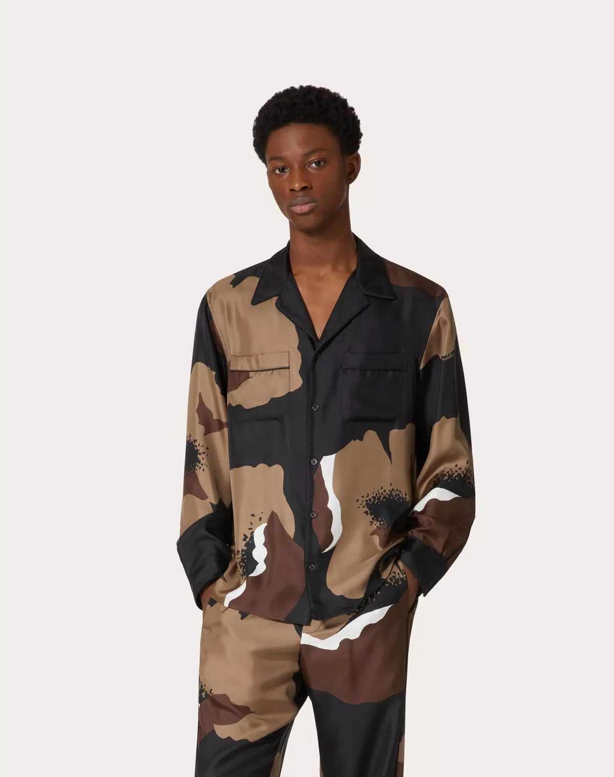 Valentino oc11z0725 Silk Twill Pyjama Shirt in Multicolor Size US S / EU 44-46 / 1 - 4 Thumbnail