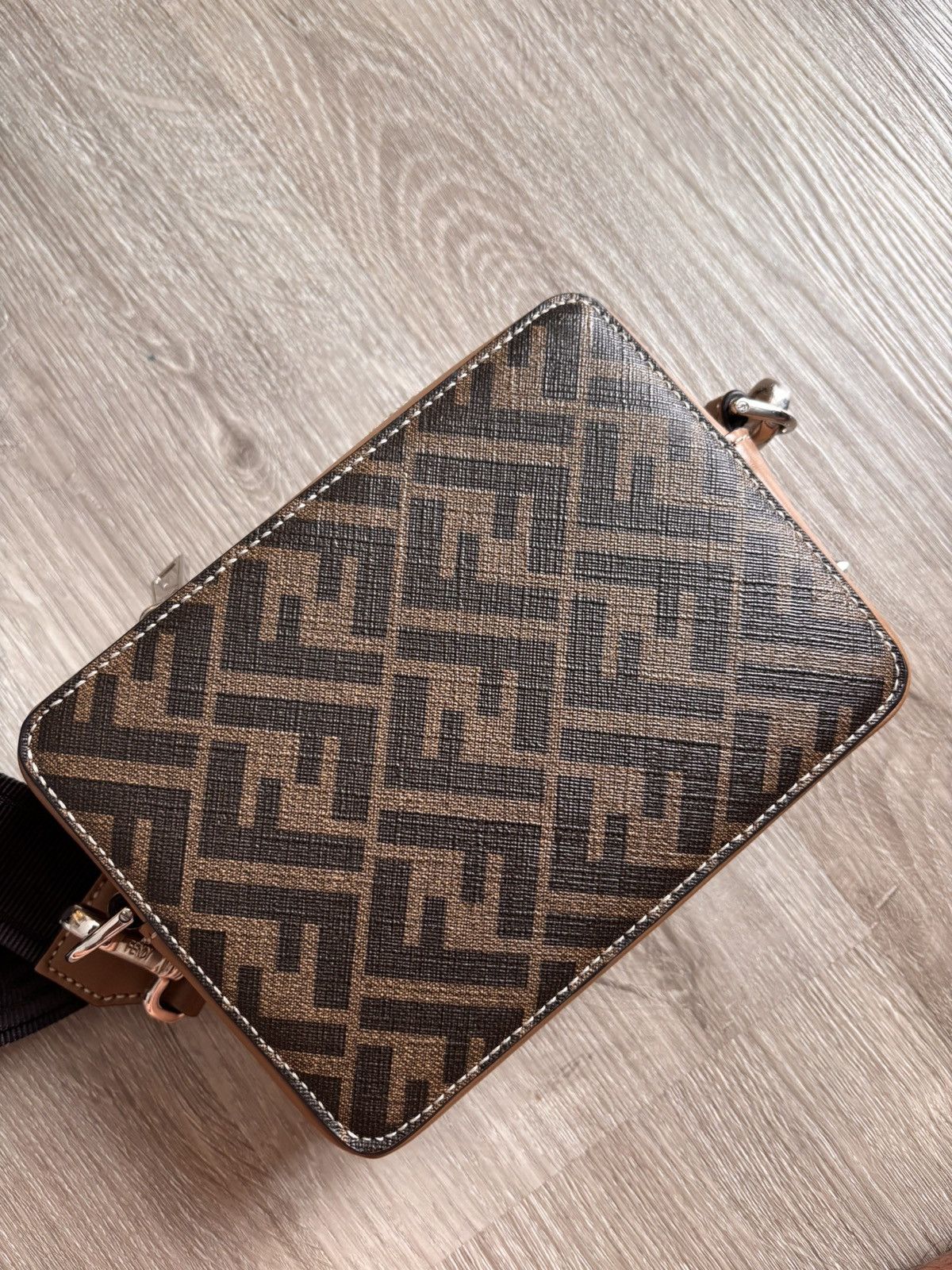 Fendi Fendi Mini FF Logo Crossbody Bag – Brown Leather & Canvas Size ONE SIZE - 2 Thumbnail