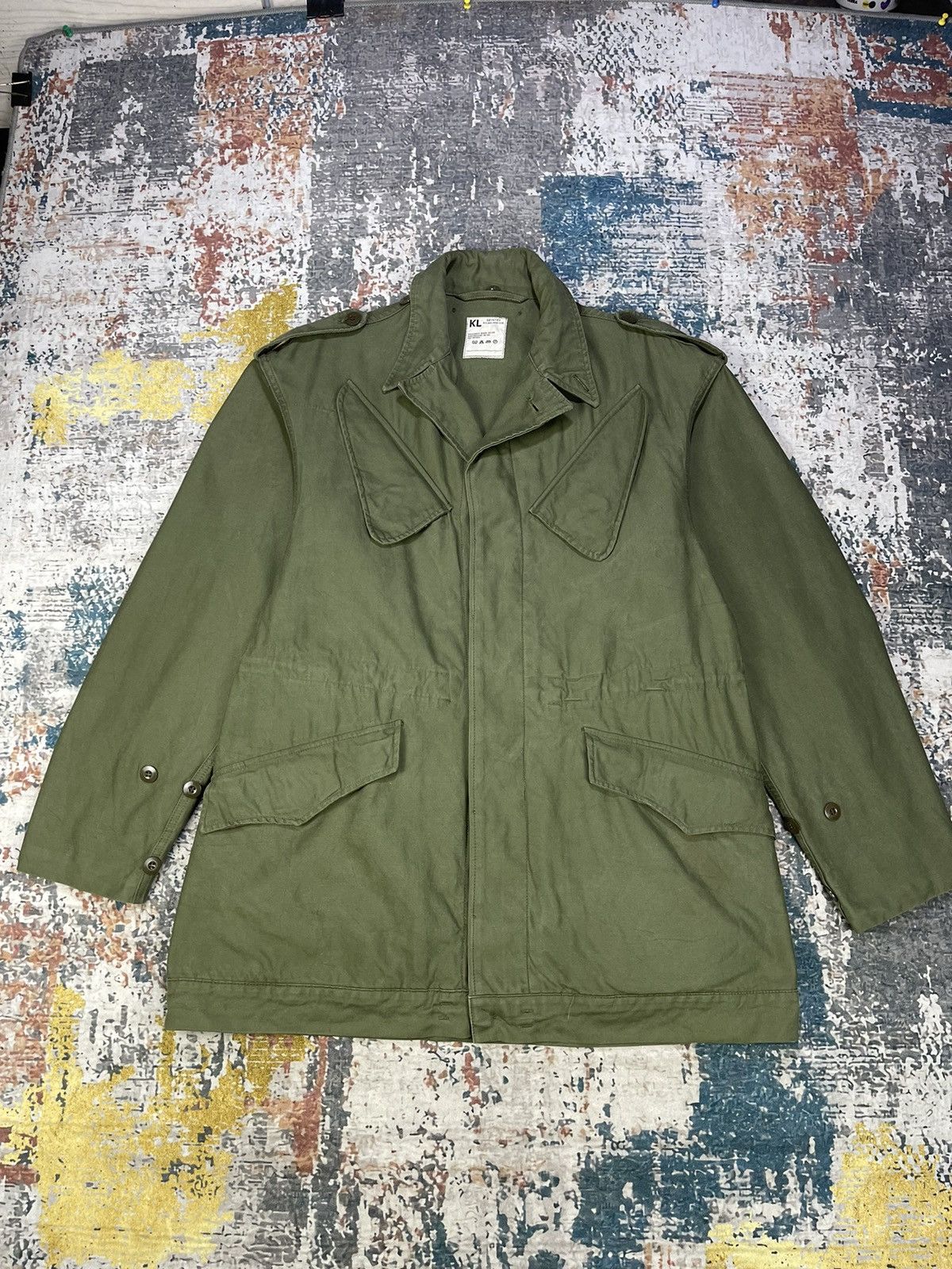 Vintage Vtg 70s KL Seyntex Dutch Army Military Field Jackets Size US L / EU 52-54 / 3 - 2 Thumbnail
