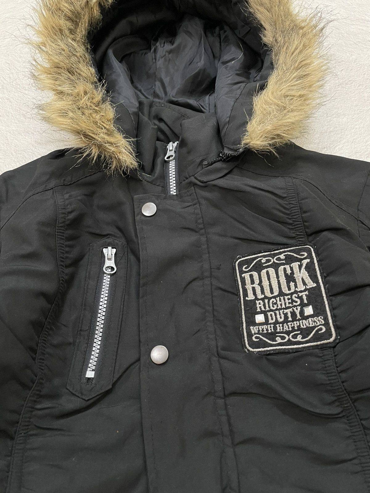 Japanese Brand 00s Rock Richey Heavy Fur Hooded Parka Jacket Military Y2K Size US M / EU 48-50 / 2 - 4 Thumbnail