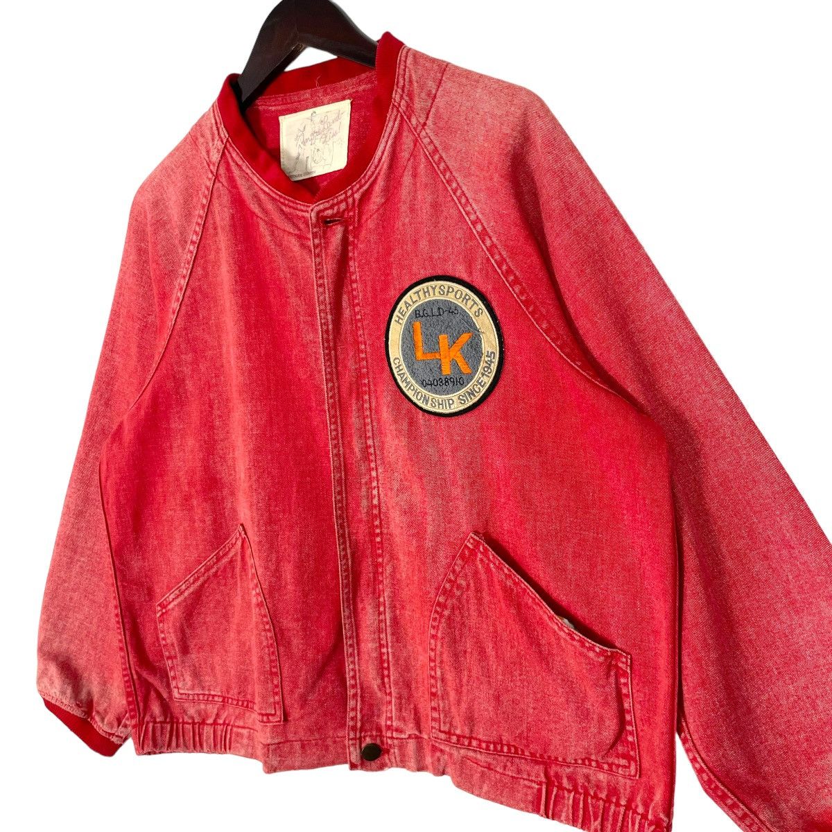 Vintage Healthy Sport Denim Jacket ChampionShip 1945 International Size US L / EU 52-54 / 3 - 3 Thumbnail