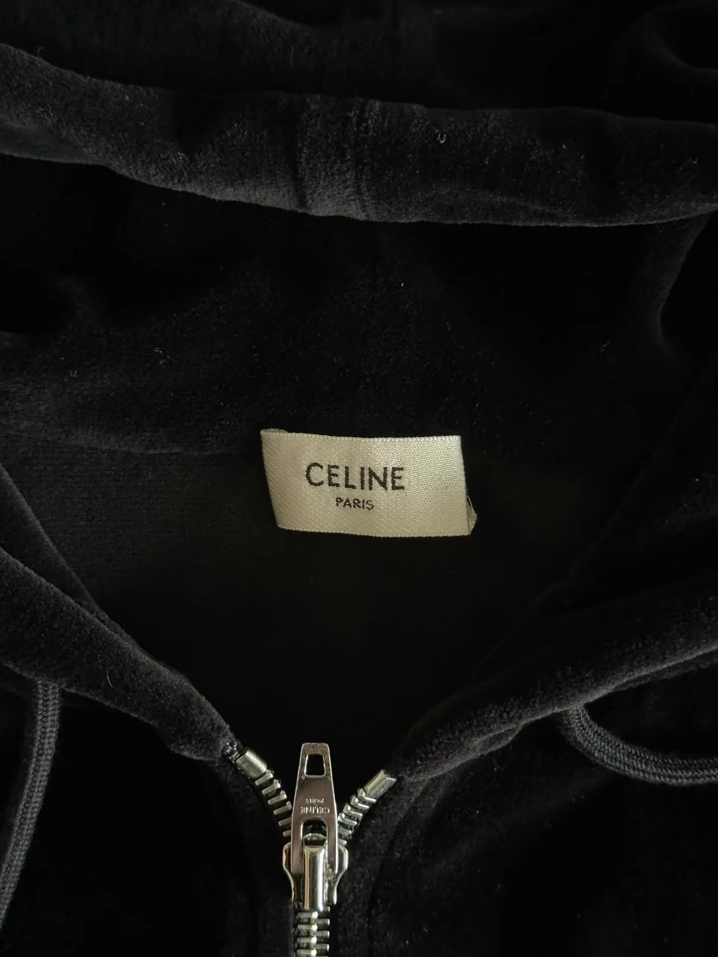 Celine Celine Black Velvet Hooded Jacket XL New Size XL / US 12-14 / IT 48-50 - 3 Thumbnail