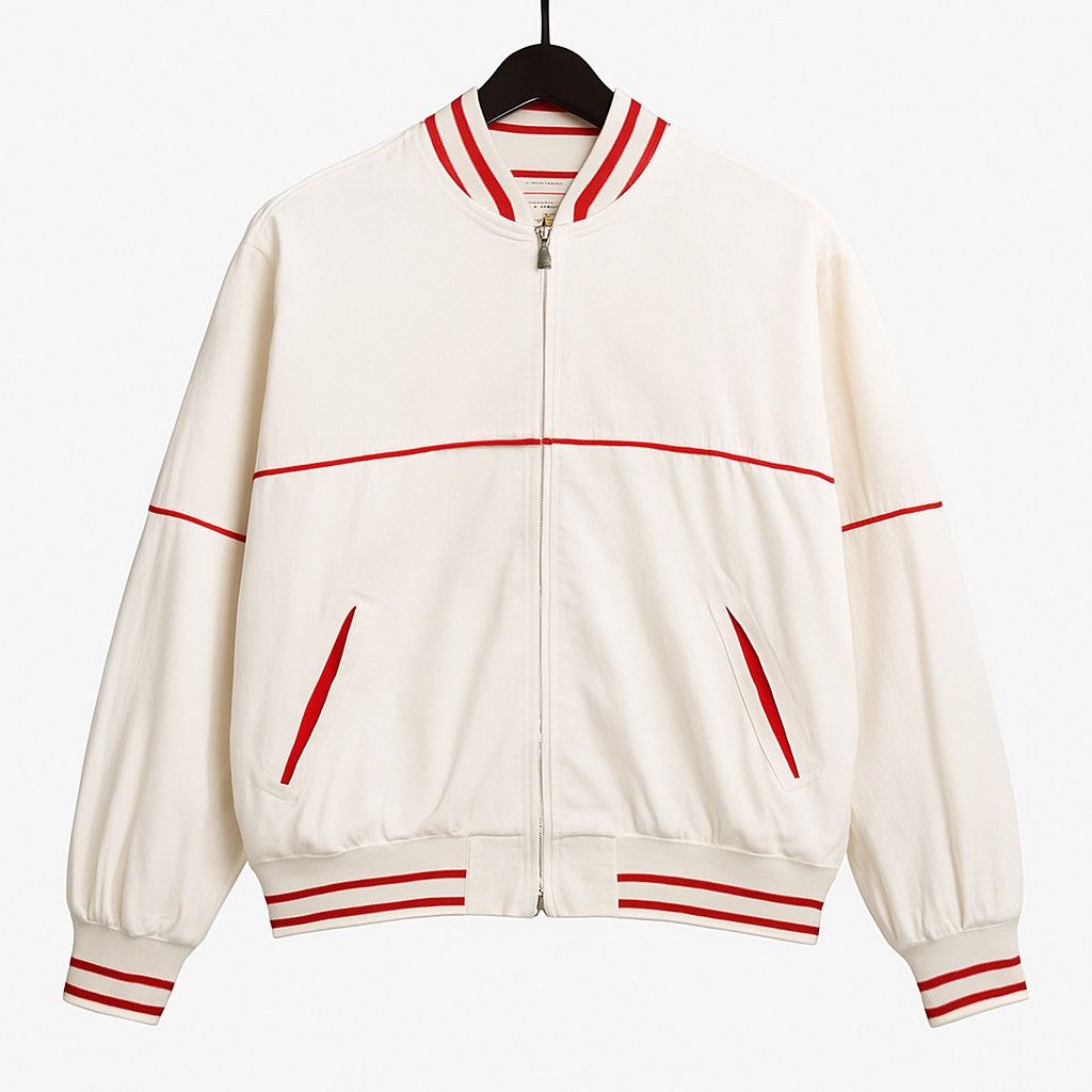 Japanese Brand Vintage Intercrew Staff Jacket White Red Trim Cotton Size US L / EU 52-54 / 3 - 2 Thumbnail
