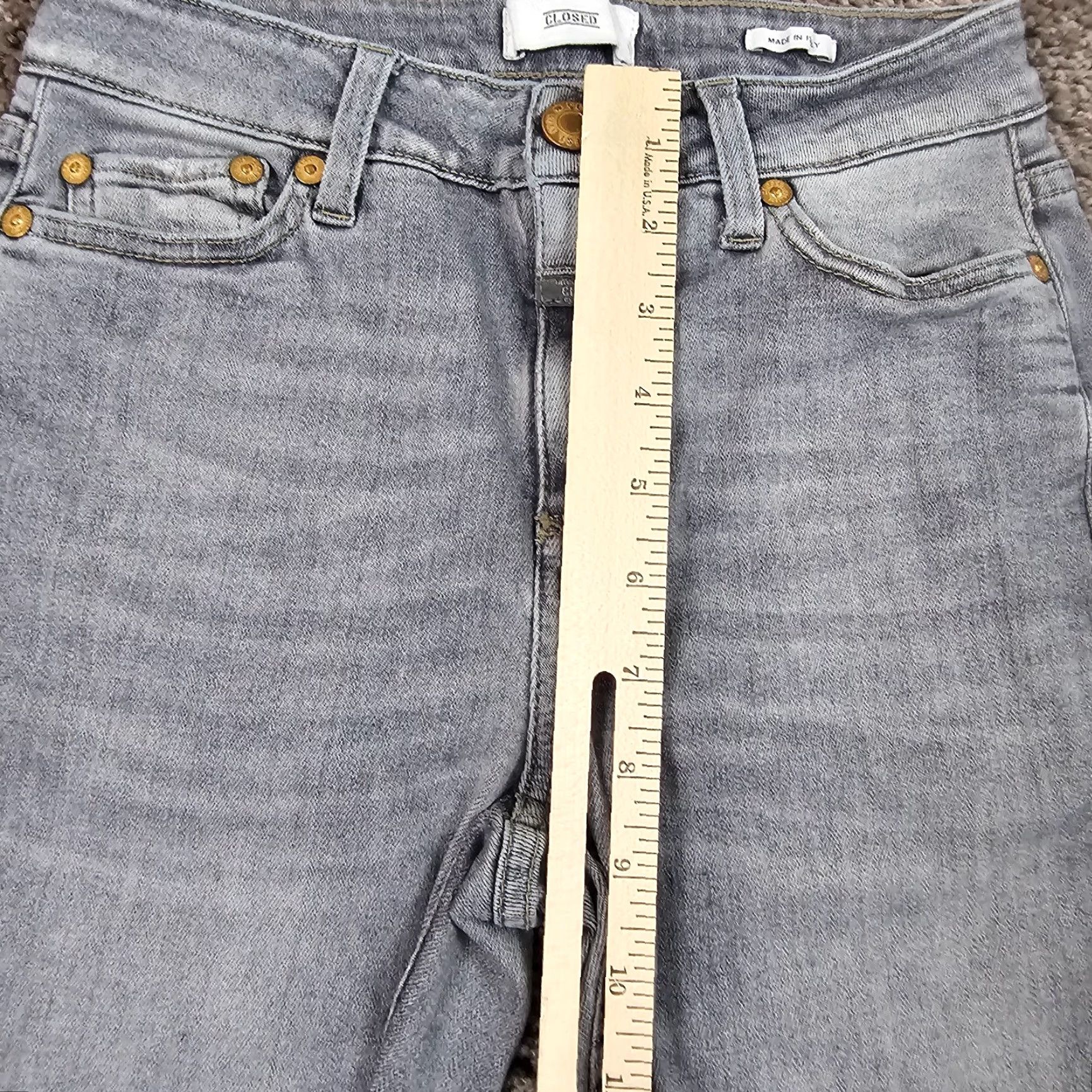CLOSED VINTAGE Closed Jeans Women 24 Gray Skinny Mid Rise Denim 31in Inseam Italy 22x31 Slim Stretch Mens? Size 42" / US 20 - 5 Thumbnail