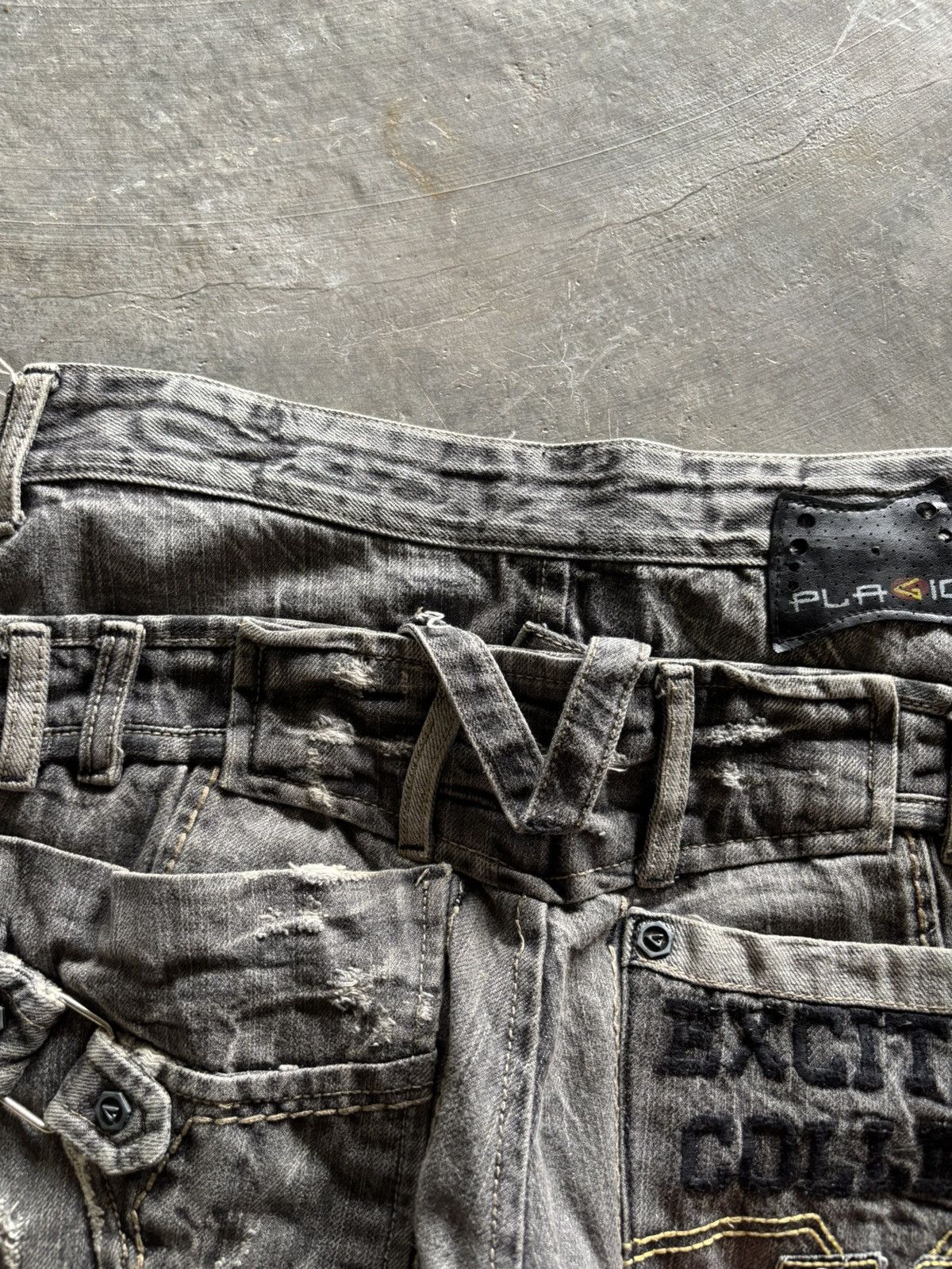 Japanese Brand Distressed double waist lace up jeans punk grungy stye Size US 32 / EU 48 - 19 Thumbnail