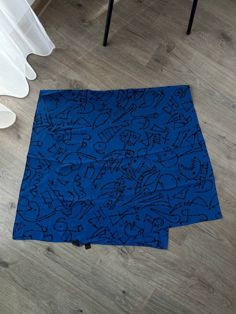 Japanese Brand × Vintage Vintage Japanese Fabric Fortune Zurich Blue Scarf Size ONE SIZE - 2 Thumbnail