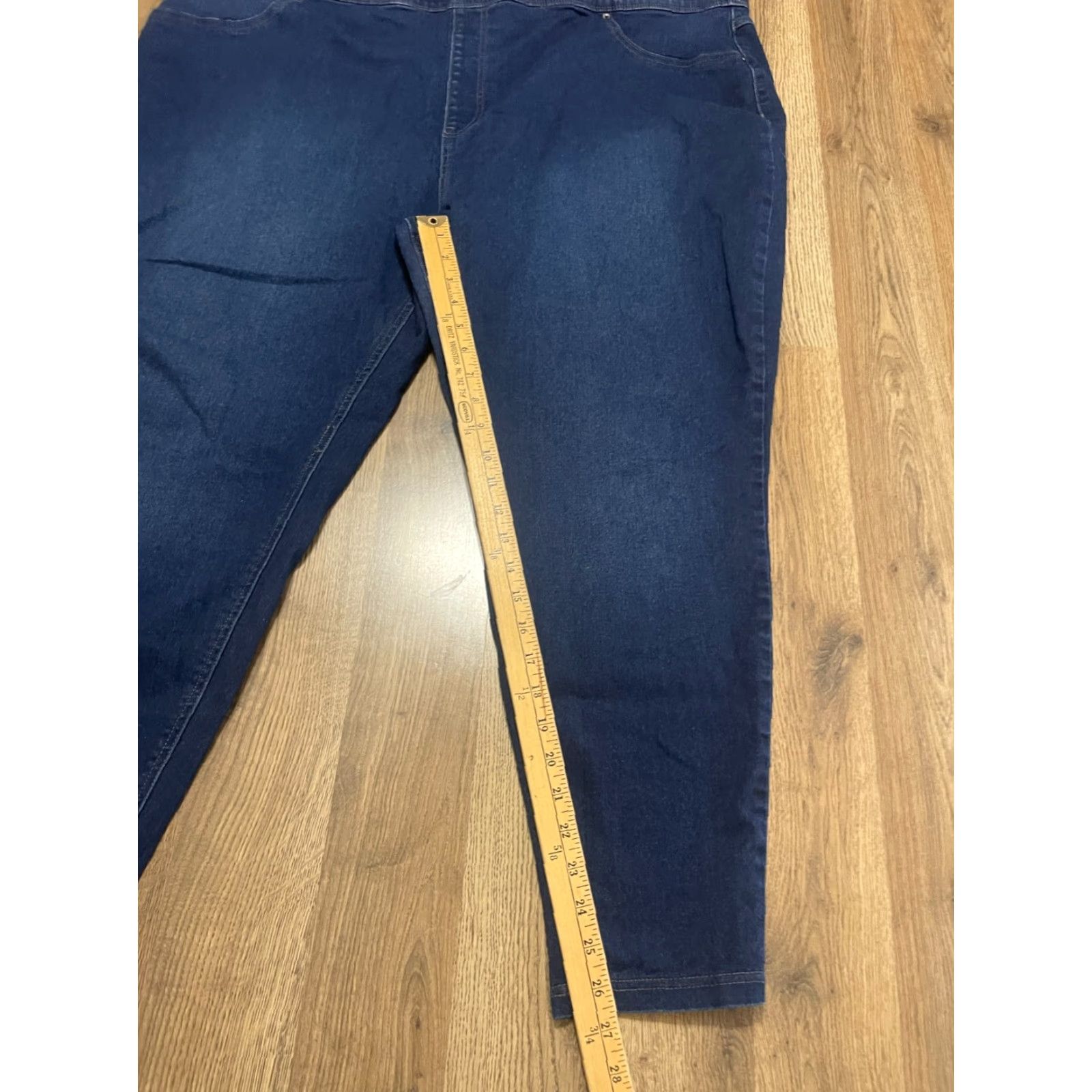 Vintage Terra & Sky Jeans Women's Size 4X Blue Denim Skinny Jeans Slim Regular Inseam 26.5 in Size 40" / US 18 - 7 Thumbnail