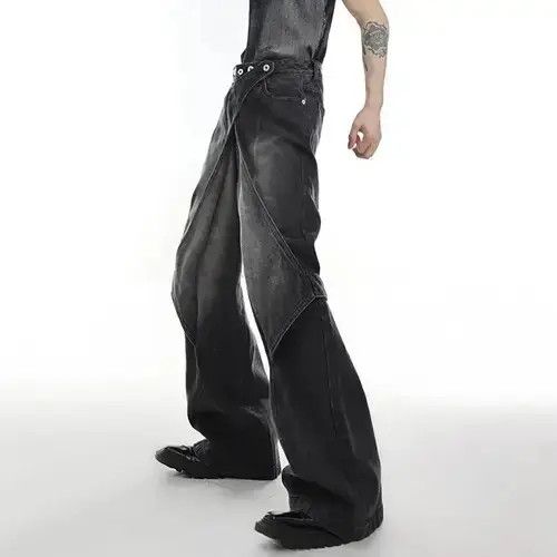 Japanese Brand Deconstruct Wide Leg Washed Jeans Pants y2k Size US 32 / EU 48 - 6 Thumbnail