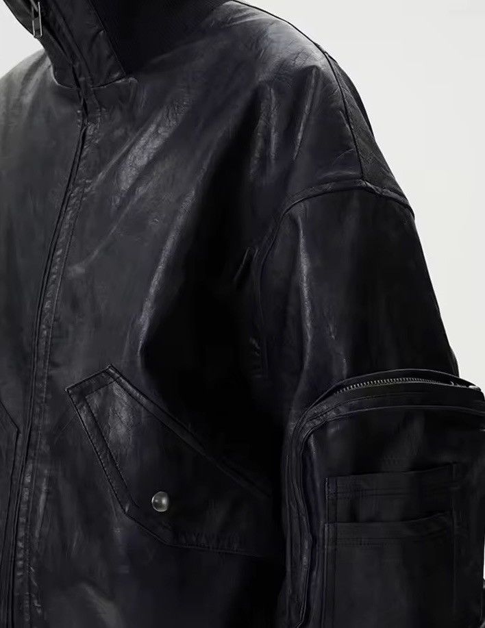 Leather Designer Punk Oversize Zip Up PU Leather Jacket Bomber Size US L / EU 52-54 / 3 - 7 Thumbnail
