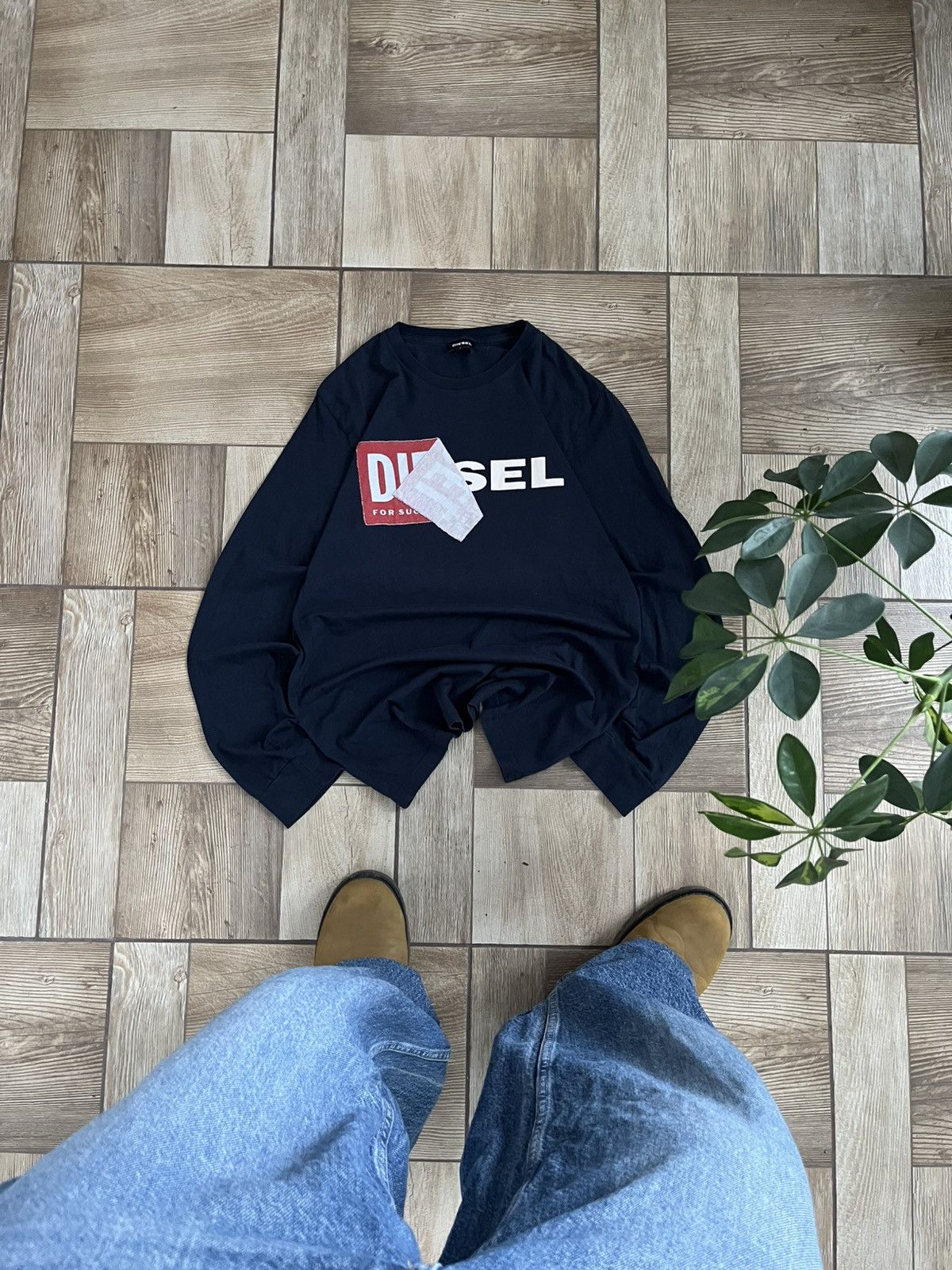 Diesel Vintage Diesel Sweater Big Log 90 Striped Avantgarde Y2K Size US M / EU 48-50 / 2 - 1 Thumbnail