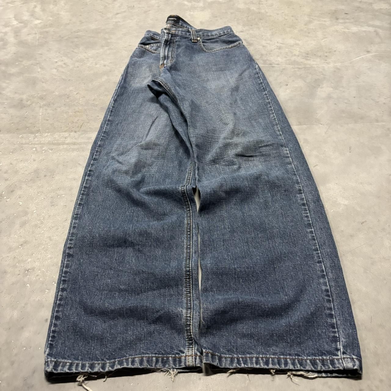 Japanese Brand × Vintage Crazy Vintage Y2K/2000s Grunge Dark Wash Essential Denim Jeans! Size US 32 / EU 48 - 3 Thumbnail
