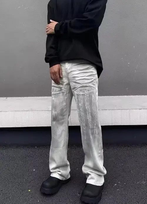 VIBE Dirty Washing Baggy Ripped Stacked Jean Size US 27 - 1 Thumbnail