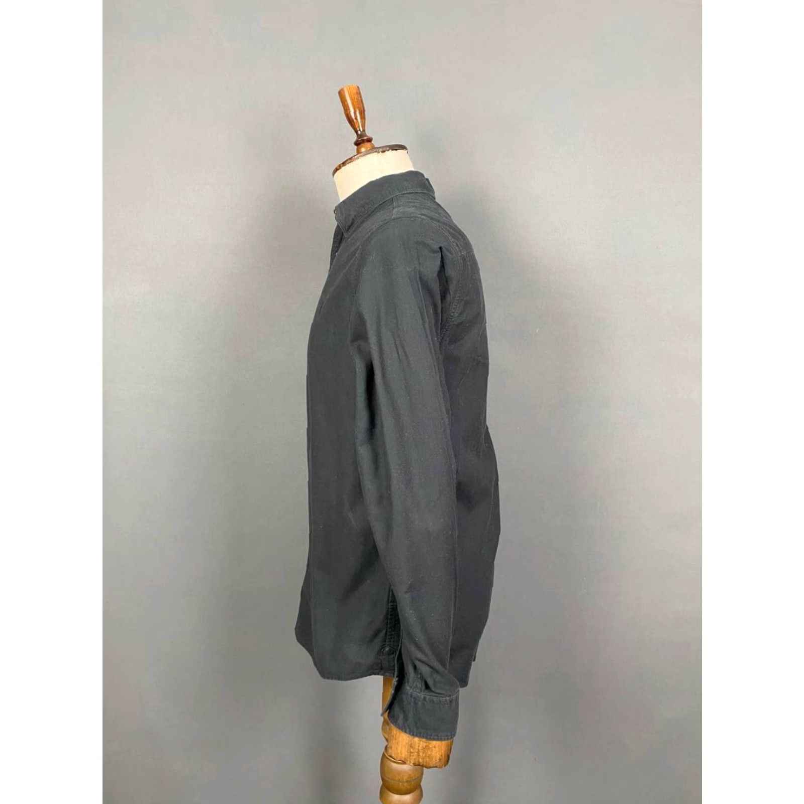 Allsaints AllSaints Mens Button-Up Shirt M Black Long Sleeve Stretch Casual Shirt Size US M / EU 48-50 / 2 - 4 Thumbnail