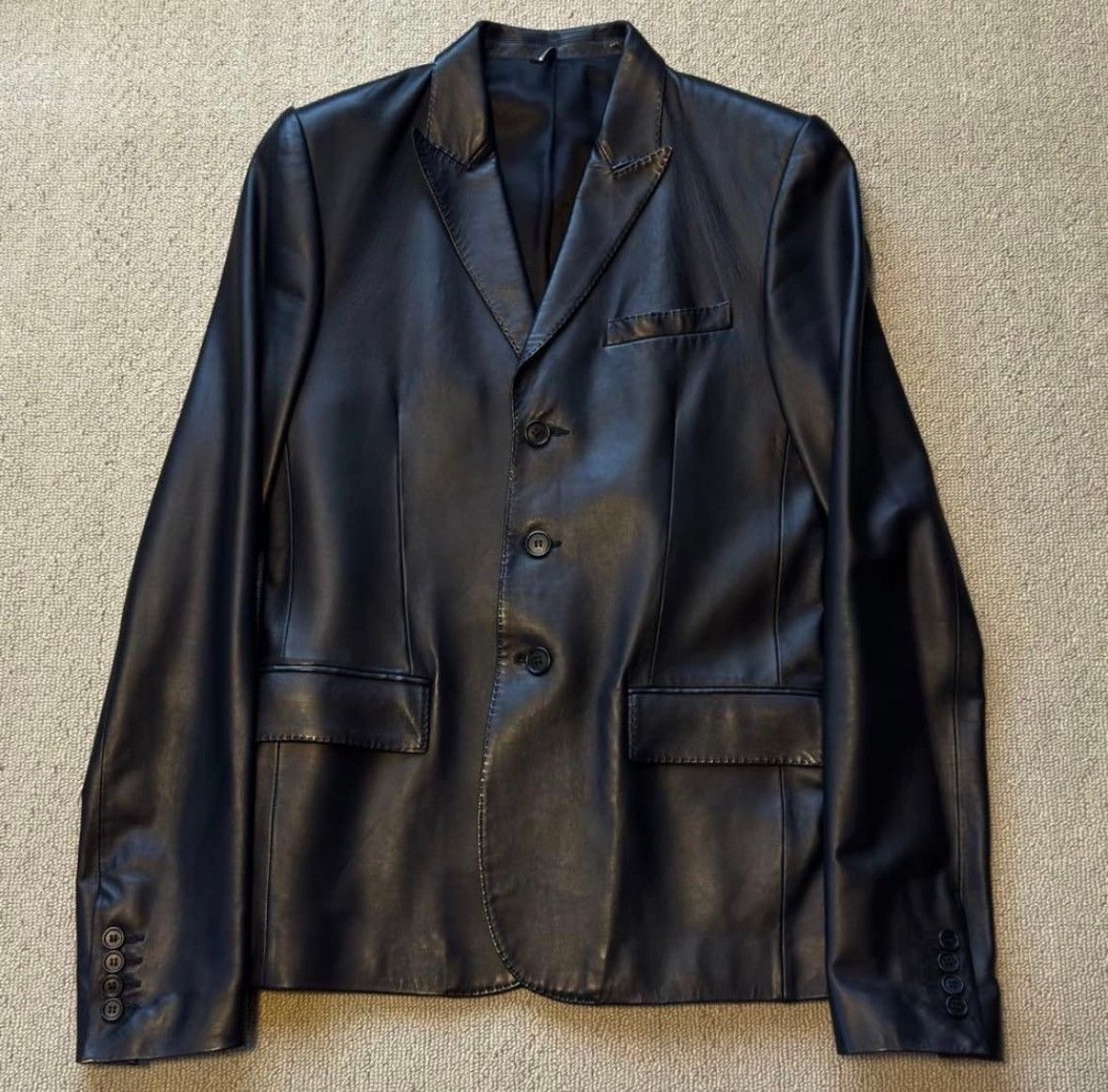 Dior 06SS Hedi Slimane Leather Blazer Jacket Size US M / EU 48-50 / 2 - 1 Thumbnail