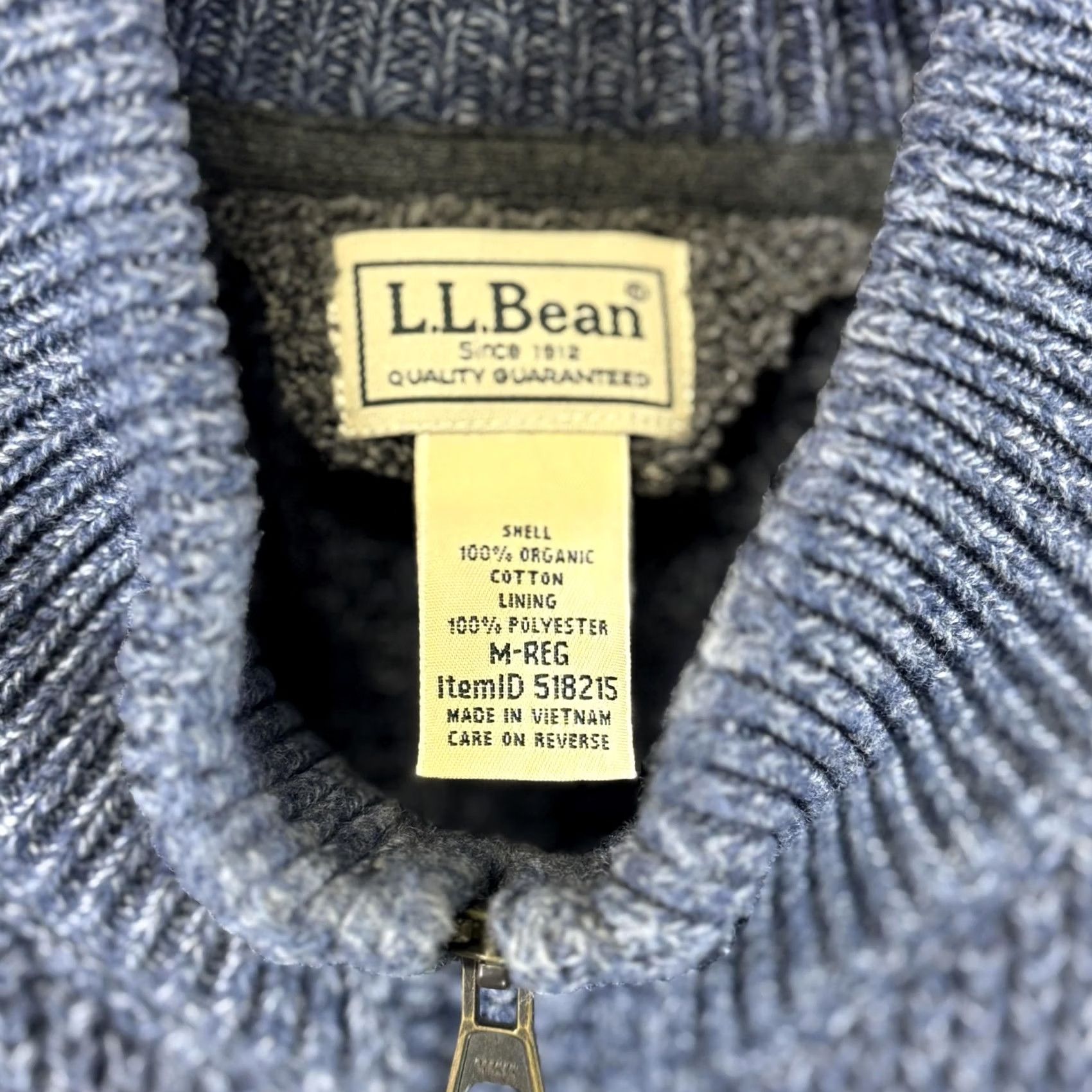 Vintage L.L. Bean Sweater Mens M Blue Half Zip Mock Neck Knit Pullover Size US M / EU 48-50 / 2 - 3 Thumbnail