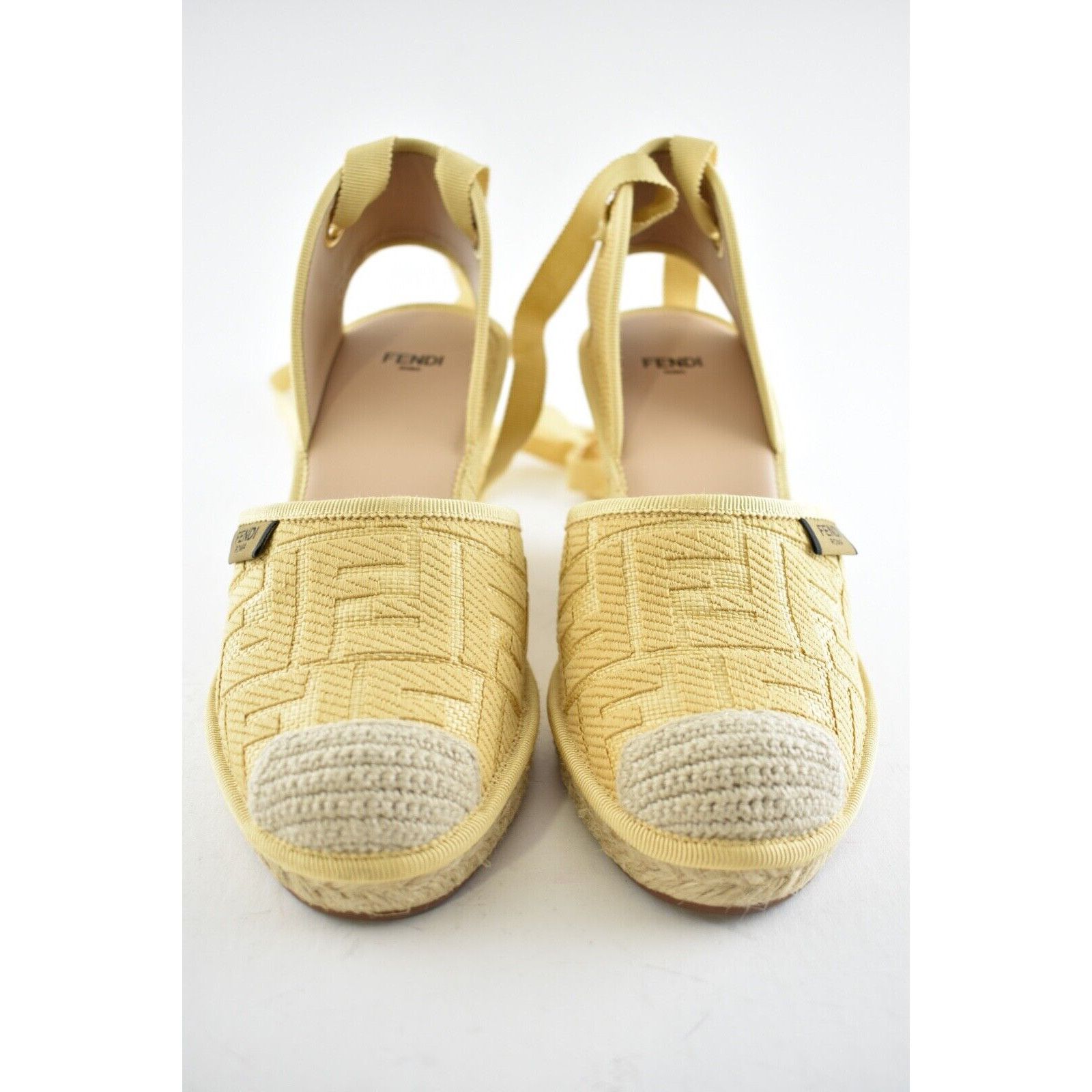Fendi Roma FF Logo Ankle Strap Lace Up Sandal Wedge Heel 41 Size US 11 / IT 41 - 6 Thumbnail