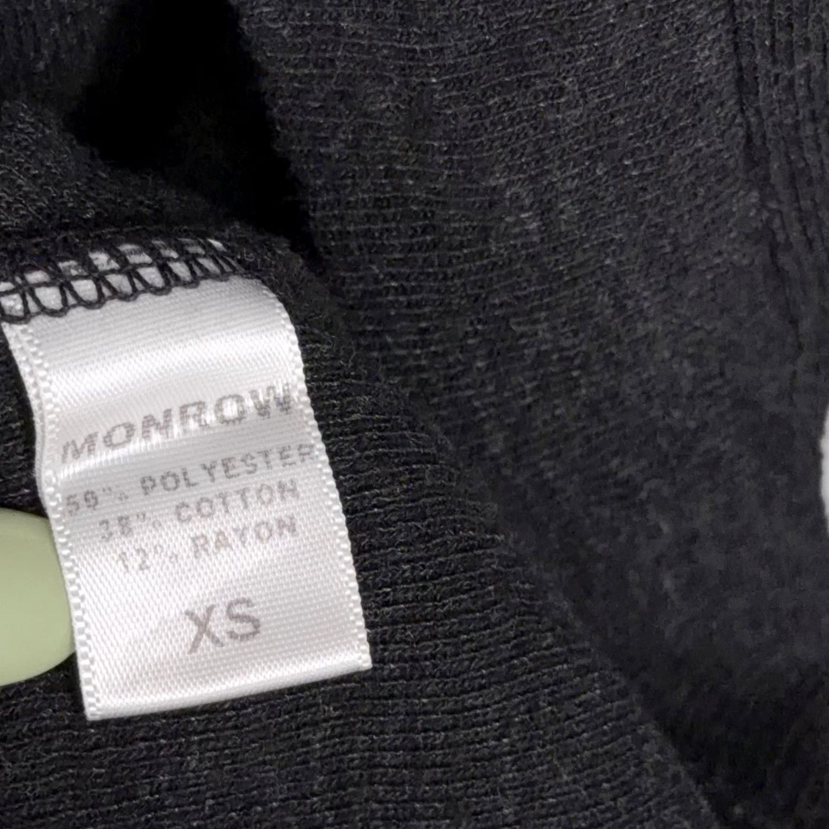 MONROW Monrow Cardigan Sweater Womens XS Black Ruched Back Open Front Lightweight 3/4 Sleeve Zipper Casual Fall All Seasons Womens Size XS / US 0-2 / IT 36-38 - 5 Thumbnail