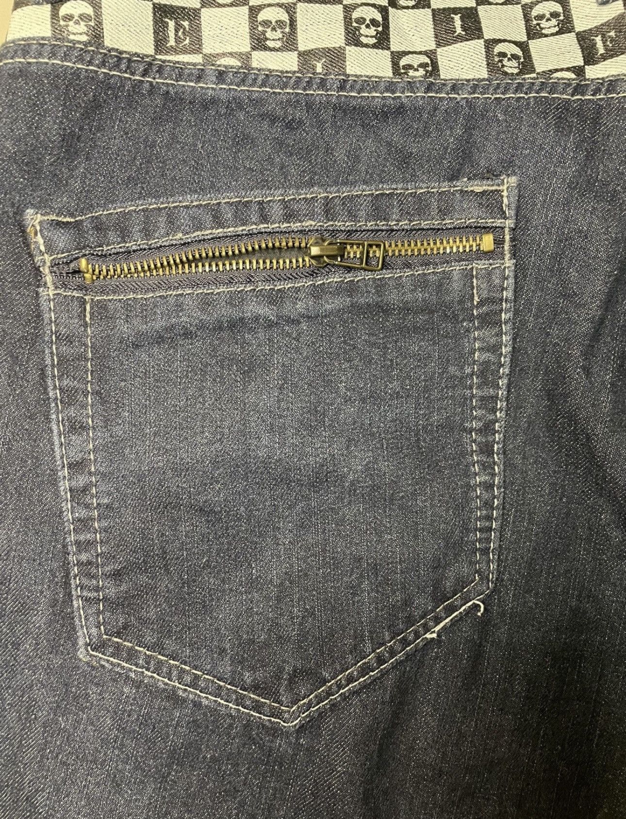 Japanese Brand Mild life skull jeans punk rock n roll Size US 33 - 10 Thumbnail
