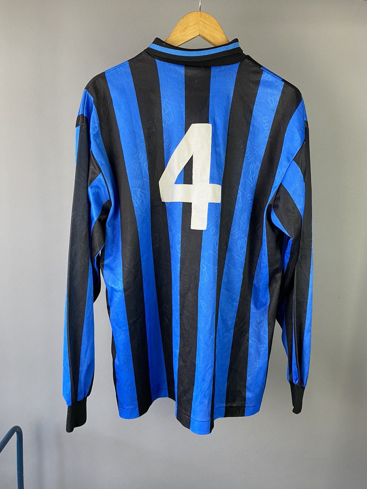 Vintage Vintage Black & Blue Striped Football Jersey Snickers logo Size US L / EU 52-54 / 3 - 2 Thumbnail