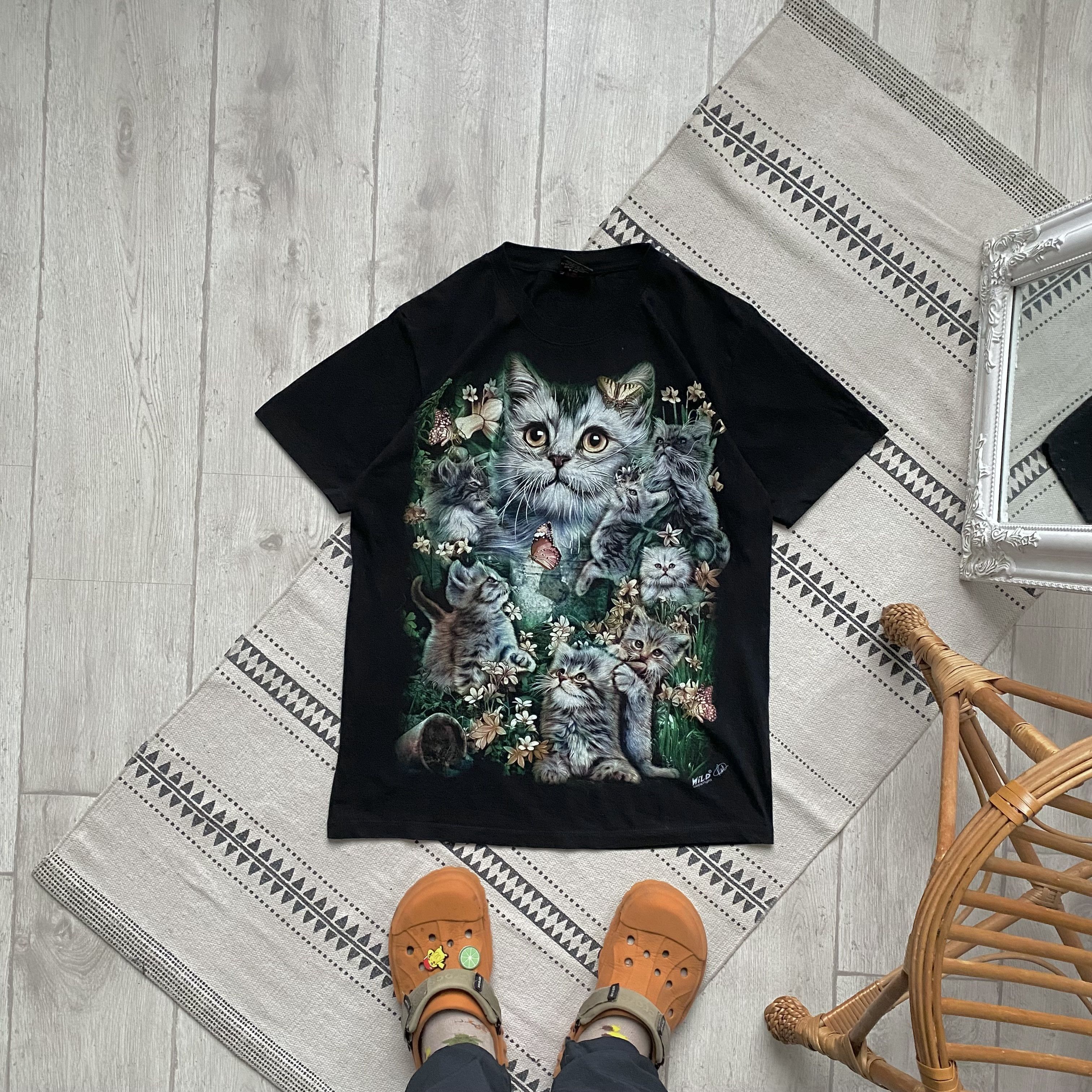 The Mountain 🐈 Y2K Vintage 2000s Animal Funny Cats tee Wild Size US M / EU 48-50 / 2 - 1 Thumbnail