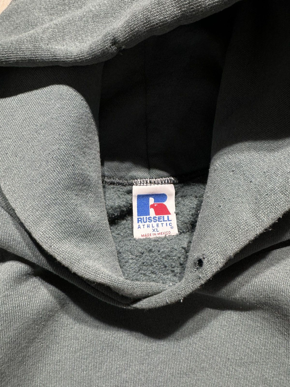 Akimbo Club × Russell Athletic × Vintage Vintage 90s Russell Athletic Blank Faded Green Hoodie Size US XL / EU 56 / 4 - 3 Thumbnail