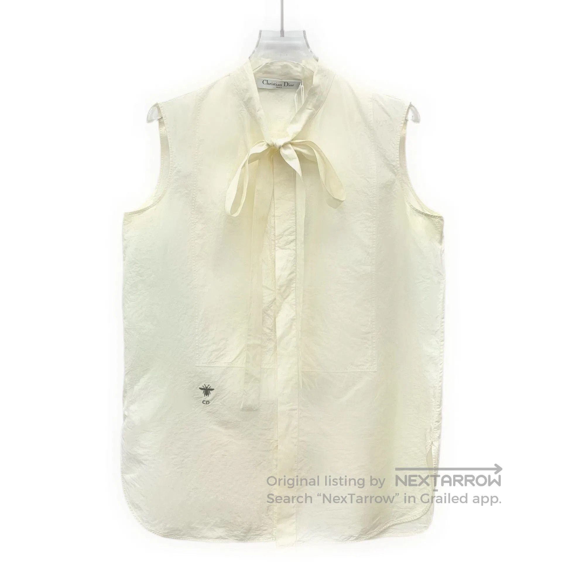 Dior Dior Silk Sleeveless Bee Embroidery Shirt. Size XXS / US 00 / IT 34 - 1 Thumbnail