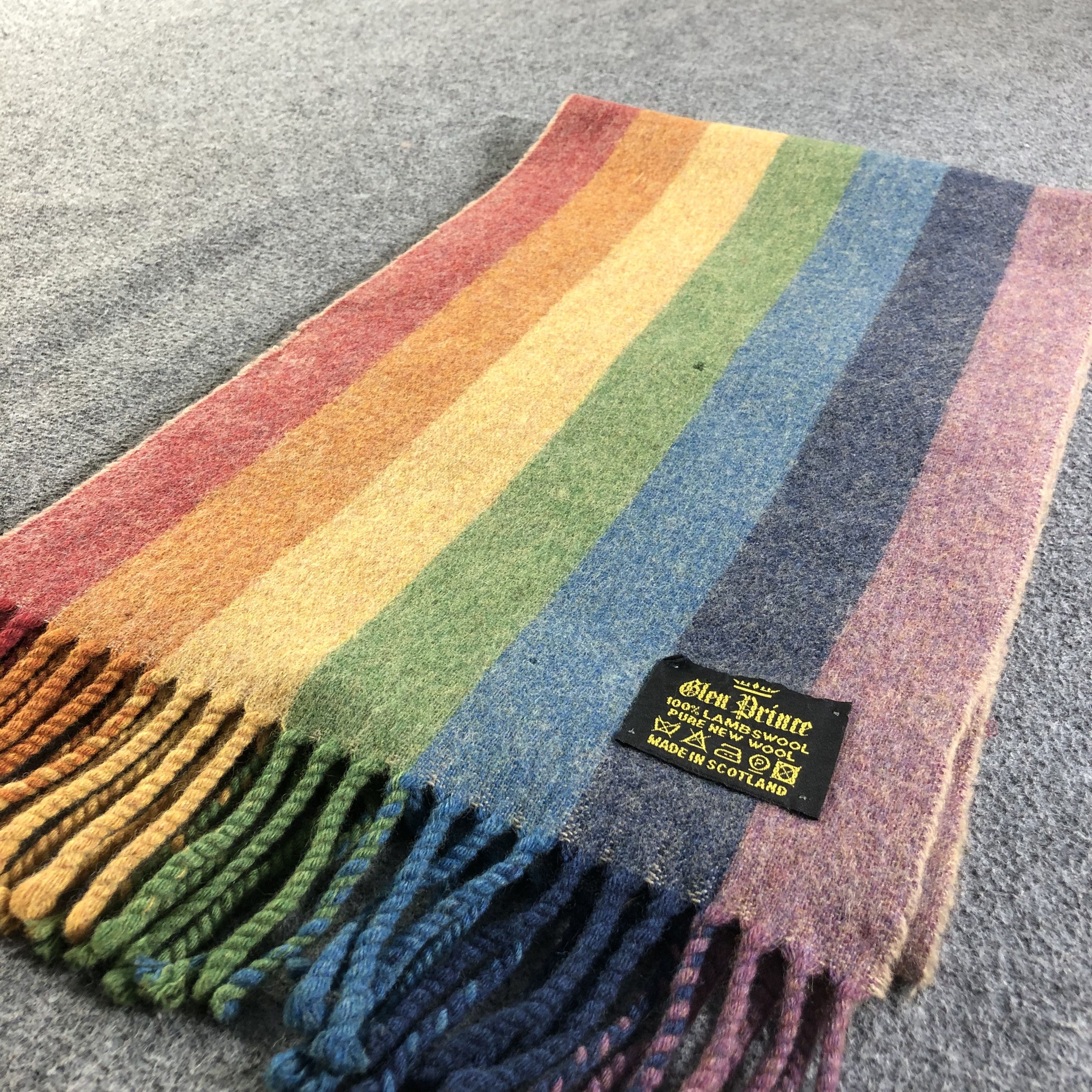 Vintage Glen Prince Striped Wool Scarf Muffler Neckwear V2498 Size ONE SIZE - 3 Thumbnail