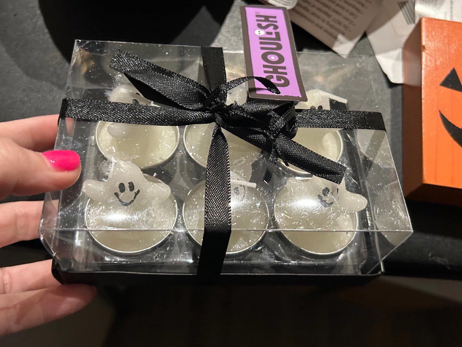 Designer Halloween Ghost Tea Light Candles set of 6 Size ONE SIZE - 2 Thumbnail